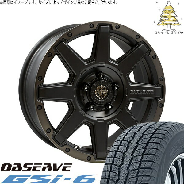 カローラクロス 215/70R16 スタッドレスタイヤ ホイール 4本セット 新品 | トーヨータイヤ (TOYO) オブザーブ Gsi-6 (OBSERVE Gsi-6) × ウェッズ (WEDS) クロスオーバーガーメンツ スタイルU マットブラッククリア 16インチ 7.0J +35 5穴114.3