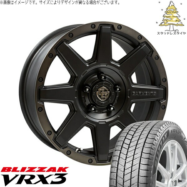 ヤリスクロス 215/55R17 スタッドレスタイヤ ホイール 4本セット 新品 | ブリヂストン (BRIDGESTONE) ブリザック VRX3 × ウェッズ (WEDS) クロスオーバーガーメンツ スタイルU マットブラッククリア 17インチ 7J +35 5穴114.3