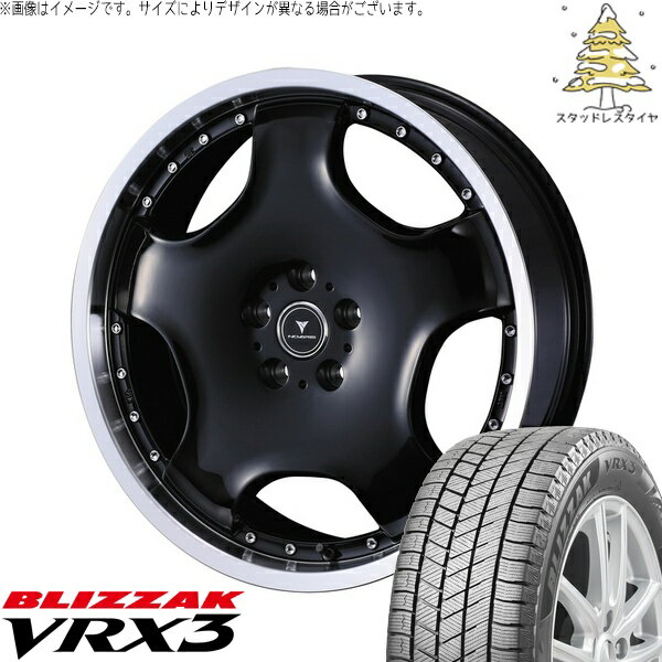 クラウン レクサスGS 245/35R19 サマータイヤ ホイール 4本セット 新品 | ブリヂストン (BRIDGESTONE) ブリザック VRX3 × ウェッズ (WEDS) ノヴァリス アセット D1 ブラック/リムポリッシュ 19インチ 8J +45 5穴114.3