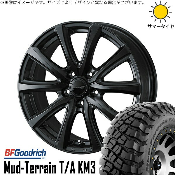 RAV4 アルファード ヴェルファイア 245/65R17 サマータイヤ ホイール 4本セット 新品 | BFグッドリッチ (BF Goodrich) マッドテレーン T/A KM3 × ウェッズ (WEDS) エリシア ガンメタリック 17インチ 7J +40 5穴114.3