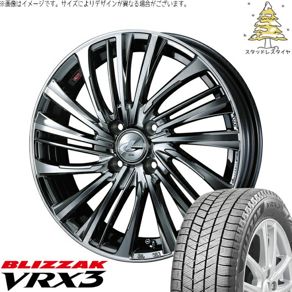 タント ムーブ ワゴンR ラパン 165/50R16 サマータイヤ ホイール 4本セット 新品 | ブリヂストン (BRIDGESTONE) ブリザック VRX3 × ウェッズ (WEDS) レオニス FS ブラックメタルコート/ミラーカット 16インチ 5J +45 4穴100