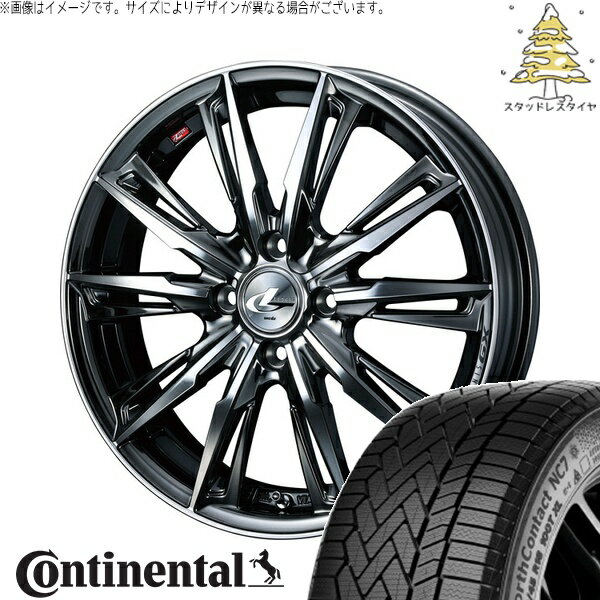 タフト リフトアップ 175/65R15 サマータイヤ ホイール 4本セット 新品 | コンチネンタル (Continental) ノースコンタクト NC7 × ウェッズ (WEDS) レオニス GX ブラックメタルコート/ミラーカット 15インチ 4.5J +45 4穴100