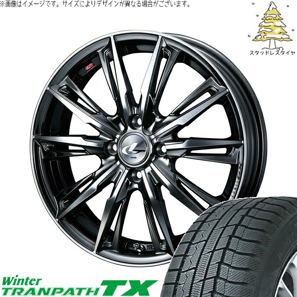 タフト ハスラー ソリオ 165/65R15 サマータイヤ ホイール 4本セット 新品 | トーヨータイヤ (TOYO TIRE) ウィンタートランパス TX × ウェッズ (WEDS) レオニス GX ブラックメタルコート/ミラーカット 15インチ 4.5J +45 4穴100