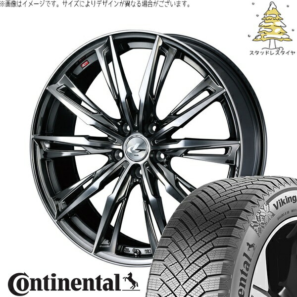 FK FL シビック 235/35R19 サマータイヤ ホイール 4本セット 新品 | コンチネンタル (Continental) バイキングコンタクト8 × ウェッズ (WEDS) レオニス GX ブラックメタルコート/ミラーカット 19インチ 8J +43 5穴114.3