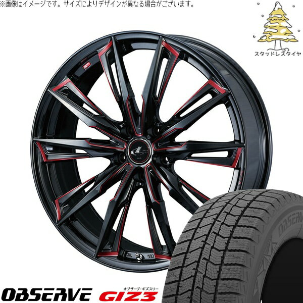 ZR-V クロストレック 215/60R17 サマータイヤ ホイール 4本セット 新品 | トーヨータイヤ (TOYO TIRE) オブザーブ GIZ3 × ウェッズ (WEDS) レオニス GX ブラック/SCマシニングレッド 17インチ 7J +47 5穴114.3