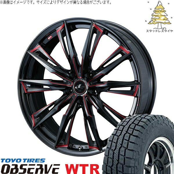 RAV4 アルファード ヴェルファイア 245/65R17 サマータイヤ ホイール 4本セット 新品 | トーヨータイヤ (TOYO TIRE) オブザーブ W/T-R × ウェッズ (WEDS) レオニス GX ブラック/SCマシニングレッド 17インチ 7J +42 5穴114.3
