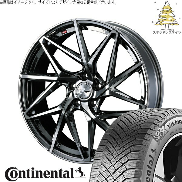 レヴォーグ 225/40R19 サマータイヤ ホイール 4本セット 新品 | コンチネンタル (Continental) バイキングコンタクト8 × ウェッズ (WEDS) レオニス IT ブラックメタルコート/ミラーカット 19インチ 7.5J +48 5穴114.3
