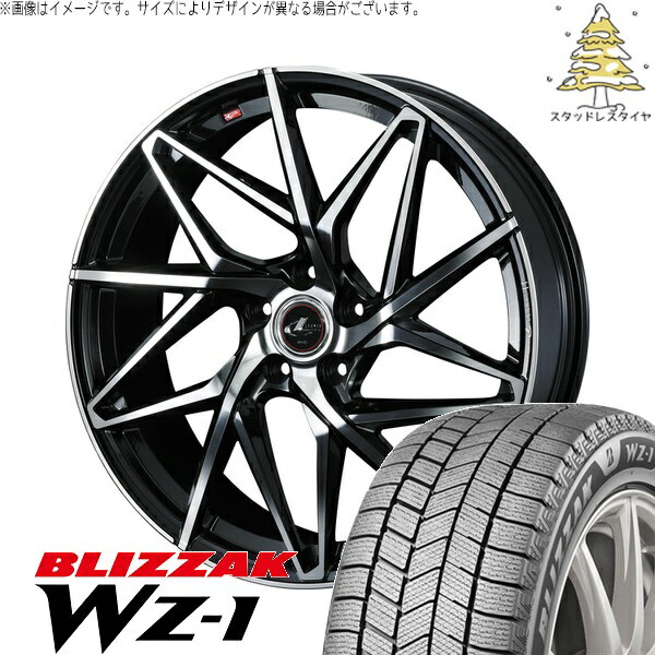 30アルファード 235/50R18 サマータイヤ ホイール 4本セット 新品 | ブリヂストン (BRIDGESTONE) ブリザック WZ-1 × ウェッズ (WEDS) レオニス IT パールブラック/ミラーカット 18インチ 8J +42 5穴114.3