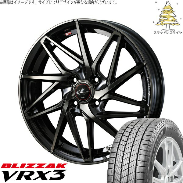 タント ムーブ ワゴンR ラパン 165/50R16 サマータイヤ ホイール 4本セット 新品 | ブリヂストン (BRIDGESTONE) ブリザック VRX3 × ウェッズ (WEDS) レオニス IT パールブラックミラーカット/チタントップ 16インチ 5J +45 4穴100