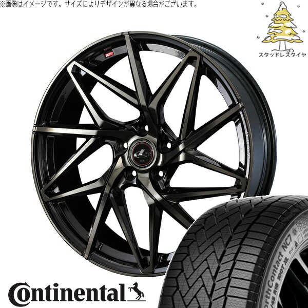 クラウン カムリ 225/45R18 サマータイヤ ホイール 4本セット 新品 | コンチネンタル (Continental) ノースコンタクト NC7 × ウェッズ (WEDS) レオニス IT パールブラックミラーカット/チタントップ 18インチ 8J +42 5穴114.3