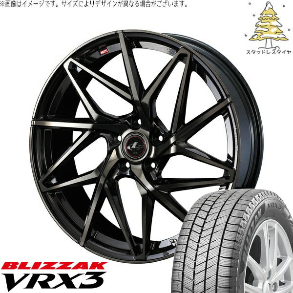 トヨタ シエンタ 10系 185/65R15 サマータイヤ ホイール 4本セット 新品 | ブリヂストン (BRIDGESTONE) ブリザック VRX3 × ウェッズ (WEDS) レオニス IT パールブラックミラーカット/チタントップ 15インチ 6J +45 5穴100