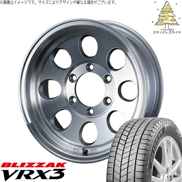 シエラ JB43 215/70R15 スタッドレスタイヤ ホイール 4本セット 新品 | ブリヂストン (BRIDGESTONE) ブリザック VRX3 × ウェッズ (WEDS) ジムライン タイプ2 ポリッシュ 15インチ 6J ±0 5穴139.7