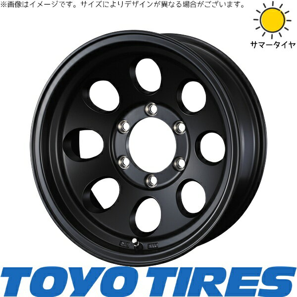 ジムニーシエラ 195/80R15 サマータイヤ ホイール 4本セット 新品 | トーヨータイヤ (TOYO TIRE) V03E × ウェッズ (WEDS) ジムライン タイプ2 マットブラック 15インチ 6J ±0 5穴139.7