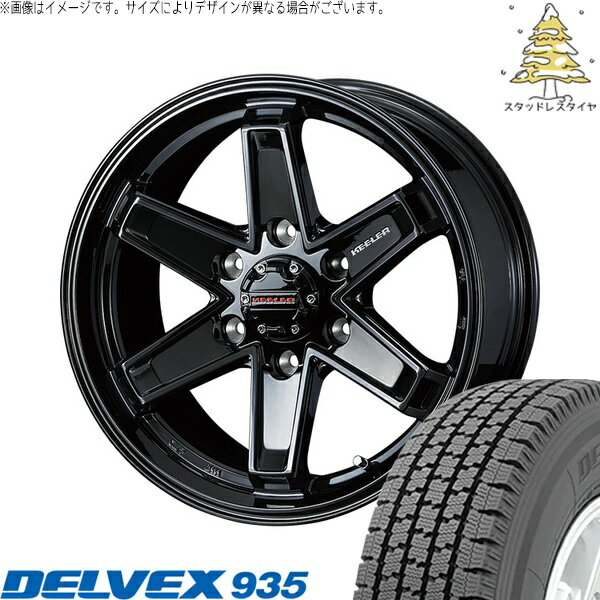 ハイエース専用 195/80R15 スタッドレスタイヤ ホイール 4本セット 新品 | トーヨータイヤ (TOYO) デルベックス 935 (DELVEX 935) × ウェッズ (WEDS) キーラータクティクス グロスブラック 15インチ 6J +33 6穴139.7