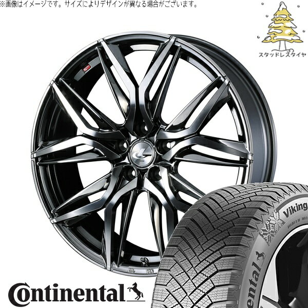 セレナ アルテッツァ カローラルミオン 215/45R17 サマータイヤ ホイール 4本セット 新品 | コンチネンタル (Continental) バイキングコンタクト8 × ウェッズ (WEDS) レオニス LM ブラックメタルコート/ミラーカット 17インチ 7J +47 5穴114.3