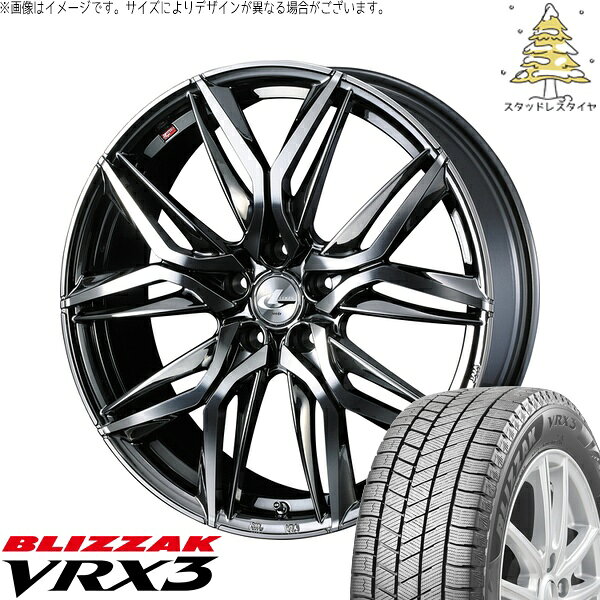 30アルファード 245/45R19 サマータイヤ ホイール 4本セット 新品 | ブリヂストン (BRIDGESTONE) ブリザック VRX3 × ウェッズ (WEDS) レオニス LM ブラックメタルコート/ミラーカット 19インチ 8J +35 5穴114.3