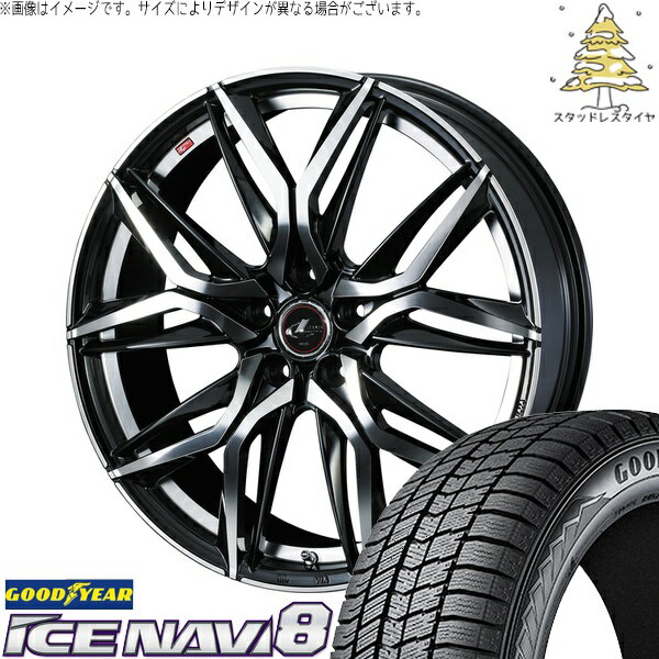 ヤリスクロス 205/65R16 サマータイヤ ホイール 4本セット 新品 | グッドイヤー (GOODYEAR) アイスナビ8 × ウェッズ (WEDS) レオニス LM パールブラック/ミラーカット 16インチ 6.5J +40 5穴114.3