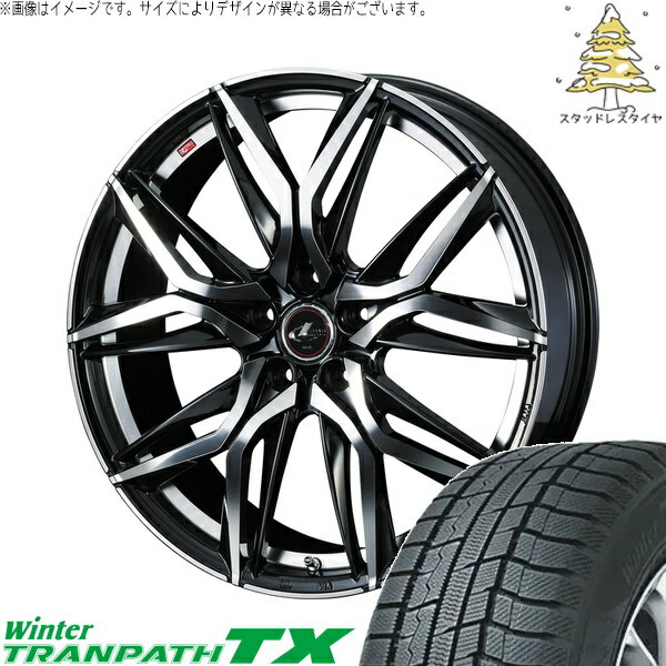 エスティマ 215/60R16 サマータイヤ ホイール 4本セット 新品 | トーヨータイヤ (TOYO TIRE) ウィンタートランパス TX × ウェッズ (WEDS) レオニス LM パールブラック/ミラーカット 16インチ 6.5J +40 5穴114.3