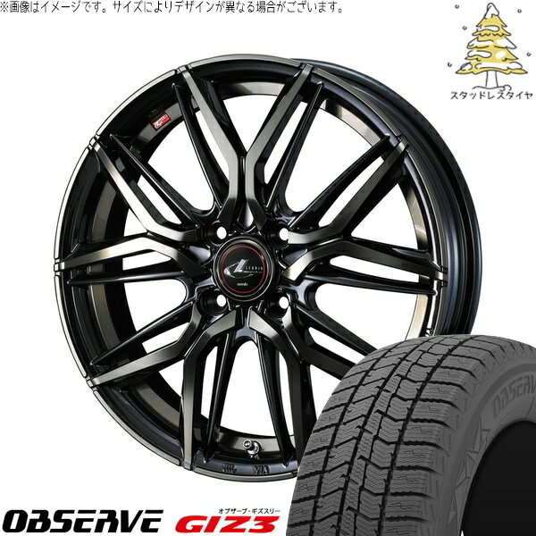 フィールダー 195/45R17 サマータイヤ ホイール 4本セット 新品 | トーヨータイヤ (TOYO TIRE) オブザーブ GIZ3 × ウェッズ (WEDS) レオニス LM パールブラックミラーカット/チタントップ 17インチ 6.5J +42 4穴100