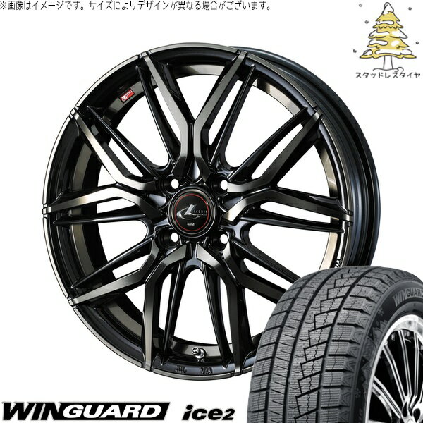 モコ ゼスト パレット ミラ 165/55R14 サマータイヤ ホイール 4本セット 新品 | ネクセン (NEXEN) ウィンガード アイス2 × ウェッズ (WEDS) レオニス LM パールブラックミラーカット/チタントップ 14インチ 4.5J +45 4穴100