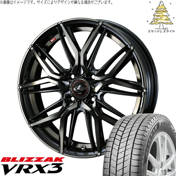 タント ムーブ ワゴンR ラパン 165/50R16 サマータイヤ ホイール 4本セット 新品 | ブリヂストン (BRIDGESTONE) ブリザック VRX3 × ウェッズ (WEDS) レオニス LM パールブラックミラーカット/チタントップ 16インチ 5J +45 4穴100