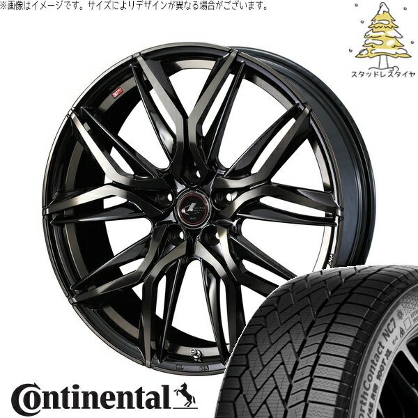 レヴォーグ 215/50R17 サマータイヤ ホイール 4本セット 新品 | コンチネンタル (Continental) ノースコンタクト NC7 × ウェッズ (WEDS) レオニス LM パールブラックミラーカット/チタントップ 17インチ 7J +53 5穴114.3