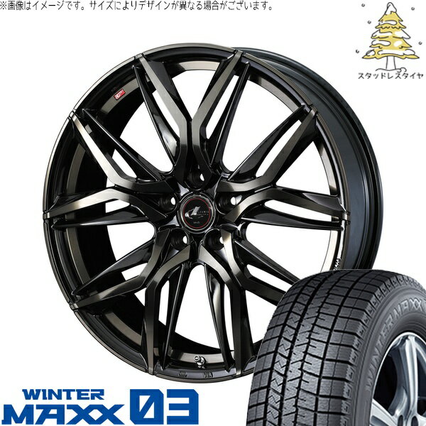 30アルファード 245/45R19 サマータイヤ ホイール 4本セット 新品 | ダンロップ (DUNLOP) ウィンターマックス03 × ウェッズ (WEDS) レオニス LM パールブラックミラーカット/チタントップ 19インチ 8J +35 5穴114.3