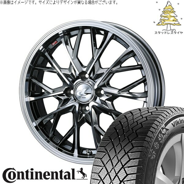 タフト リフトアップ 175/65R15 サマータイヤ ホイール 4本セット 新品 | コンチネンタル (Continental) バイキングコンタクト7 × ウェッズ (WEDS) レオニス MV ブラックメタルコート/ミラーカット 15インチ 4.5J +45 4穴100