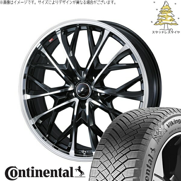 30アルファード 235/50R18 サマータイヤ ホイール 4本セット 新品 | コンチネンタル (Continental) バイキングコンタクト8 × ウェッズ (WEDS) レオニス MV パールブラック/ミラーカット 18インチ 7J +40 5穴114.3