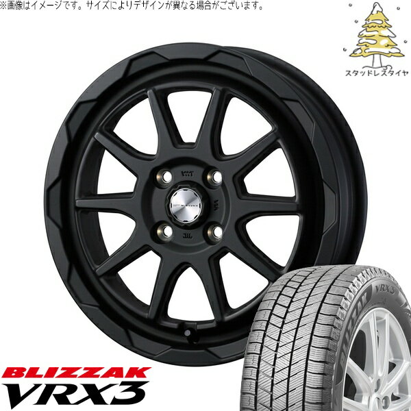 ハイゼットジャンボ 145/80R12 サマータイヤ ホイール 4本セット 新品 | ブリヂストン (BRIDGESTONE) ブリザック VRX3 × ウェッズ (WEDS) マッドヴァンス06 フルマットブラック 12インチ 4J +40 4穴100