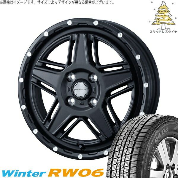 ハイゼットジャンボ 145R12 サマータイヤ ホイール 4本セット 新品 | ハンコック (HANKOOK) ウィンター RW06 × ウェッズ (WEDS) マッドヴァンス07 フルマットブラック 12インチ 4J +40 4穴100