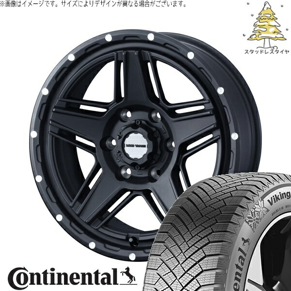 ハイエース専用 215/60R17 サマータイヤ ホイール 4本セット 新品 | コンチネンタル (Continental) バイキングコンタクト8 × ウェッズ (WEDS) マッドヴァンス07 フルマットブラック 17インチ 6.5J +38 6穴139.7