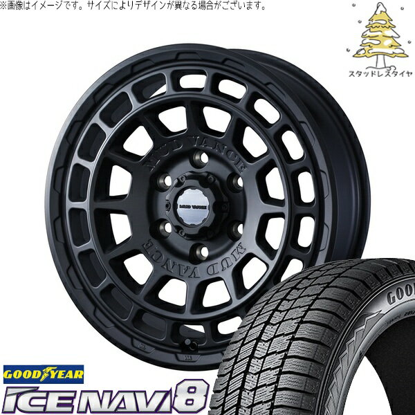 30アルファード 215/65R16 サマータイヤ ホイール 4本セット 新品 | グッドイヤー (GOODYEAR) アイスナビ8 × ウェッズ (WEDS) マッドヴァンスX タイプF フルマットブラック 16インチ 7J +35 5穴114.3
