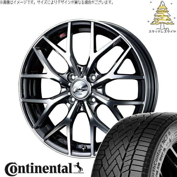 ノートオーラ 205/55R16 サマータイヤ ホイール 4本セット 新品 | コンチネンタル (Continental) ノースコンタクト NC7 × ウェッズ (WEDS) レオニス MX ブラックメタルコート/ミラーカット 16インチ 6J +42 4穴100