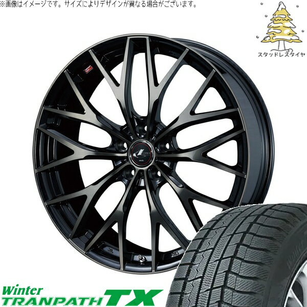 C28 セレナ 60プリウス 215/50R18 サマータイヤ ホイール 4本セット 新品 | トーヨータイヤ (TOYO TIRE) ウィンタートランパス TX × ウェッズ (WEDS) レオニス MX パールブラックミラーカット/チタントップ 18インチ 7J +47 5穴114.3