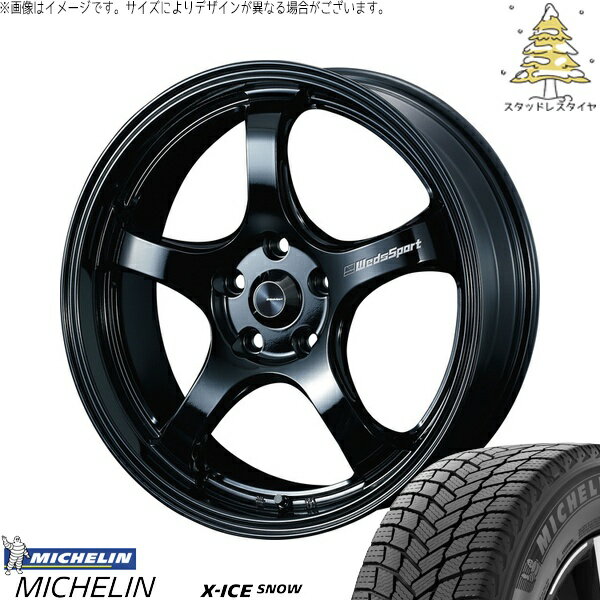 FK FL シビック 235/35R19 サマータイヤ ホイール 4本セット 新品 | ミシュラン (MICHELIN) エックスアイス スノー × ウェッズ (WEDS) ウェッズスポーツ RN05M グロスブラック 19インチ 8J +45 5穴114.3