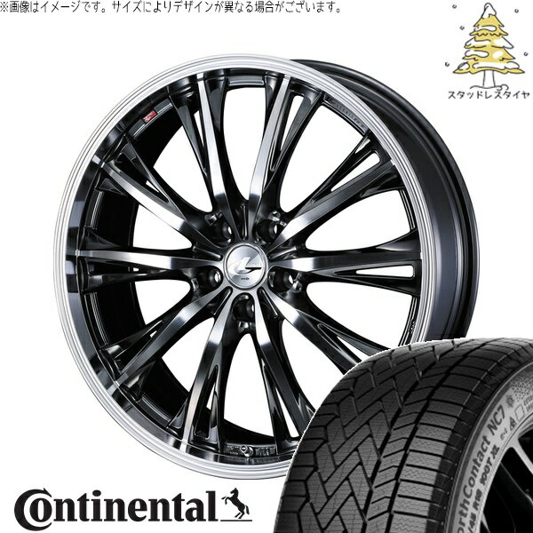 フーガ アルファード ヴェルファイア 245/40R19 サマータイヤ ホイール 4本セット 新品 | コンチネンタル (Continental) ノースコンタクト NC7 × ウェッズ (WEDS) レオニス RT ブラックメタルコート/ミラーカット 19インチ 8J +35 5穴114.3