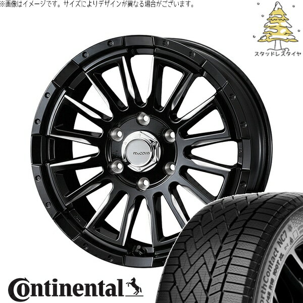 ハイエース専用 215/60R17 スタッドレスタイヤ ホイール 4本セット 新品 | コンチネンタル (Continental) ノースコンタクト NC7 × ウェッズ (WEDS) マッコイズ RV-5 ブラックミーリング 17インチ 6.5J +38 6穴139.7