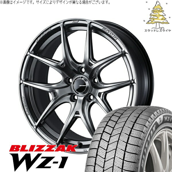 プリスウα 225/40R18 サマータイヤ ホイール 4本セット 新品 | ブリヂストン (BRIDGESTONE) ブリザック WZ-1 × ウェッズ (WEDS) ウェッズスポーツ SA01R プラチナシルバーブラック 18インチ 8.5J +45 5穴114.3