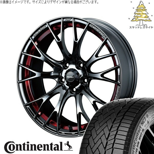 セレナ C28 カローラクロス WR-V 225/50R18 サマータイヤ ホイール 4本セット 新品 | コンチネンタル (Continental) ノースコンタクト NC7 × ウェッズ (WEDS) ウェッズスポーツ SA20R レッドライトクローム 18インチ 7.5J +45 5穴114.3