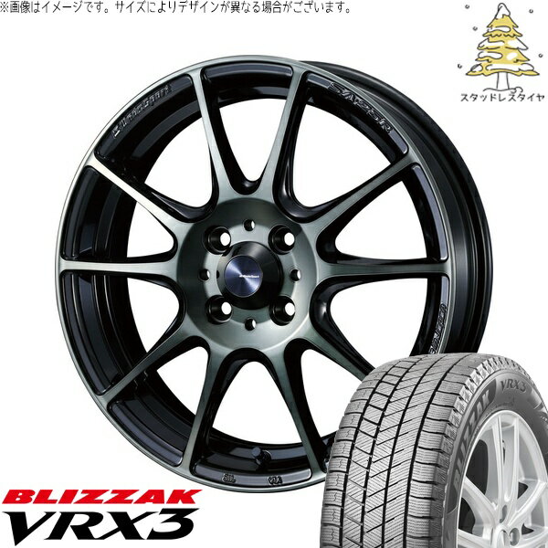 タント ムーブ ワゴンR ラパン 165/50R16 サマータイヤ ホイール 4本セット 新品 | ブリヂストン (BRIDGESTONE) ブリザック VRX3 × ウェッズ (WEDS) ウェッズスポーツ SA25R ウォースブラッククリアー 16インチ 5J +45 4穴100
