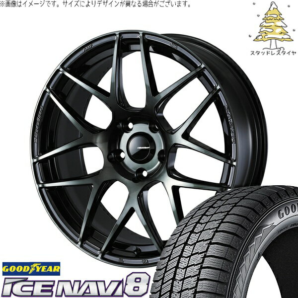 CR-Z スイフトスポーツ 205/45R17 サマータイヤ ホイール 4本セット 新品 | グッドイヤー (GOODYEAR) アイスナビ8 × ウェッズ (WEDS) ウェッズスポーツ SA27R ウォースブラッククリアー 17インチ 7J +48 5穴114.3