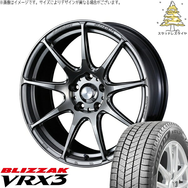 プリスウα 225/40R18 サマータイヤ ホイール 4本セット 新品 | ブリヂストン (BRIDGESTONE) ブリザック VRX3 × ウェッズ (WEDS) ウェッズスポーツ SA99R プラチナシルバーブラック 18インチ 7.5J +35 5穴114.3