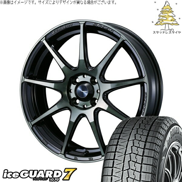タント ムーブ ワゴンR ラパン 165/50R16 サマータイヤ ホイール 4本セット 新品 | ヨコハマタイヤ (YOKOHAMA) アイスガードセブン IG70 × ウェッズ (WEDS) ウェッズスポーツ SA99R ウォースブラッククリアー 16インチ 5J +45 4穴100