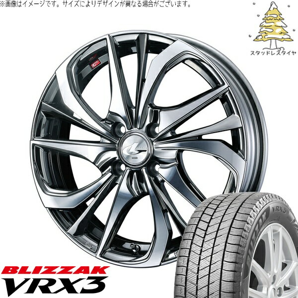 タント ムーブ ワゴンR ラパン 165/50R16 サマータイヤ ホイール 4本セット 新品 | ブリヂストン (BRIDGESTONE) ブリザック VRX3 × ウェッズ (WEDS) レオニス TE ブラックメタルコート/ミラーカット 16インチ 5J +45 4穴100