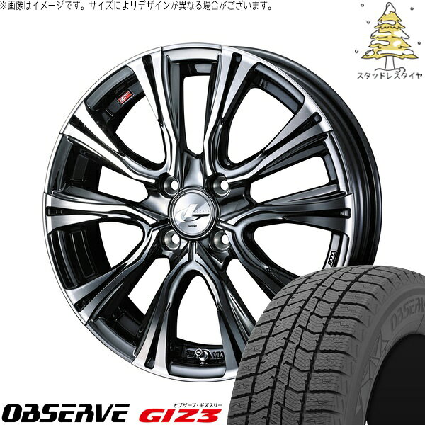 ノート マツダ2 185/60R16 サマータイヤ ホイール 4本セット 新品 | トーヨータイヤ (TOYO TIRE) オブザーブ GIZ3 × ウェッズ (WEDS) レオニス VR ブラックメタルコート/ミラーカット 16インチ 6J +42 4穴100
