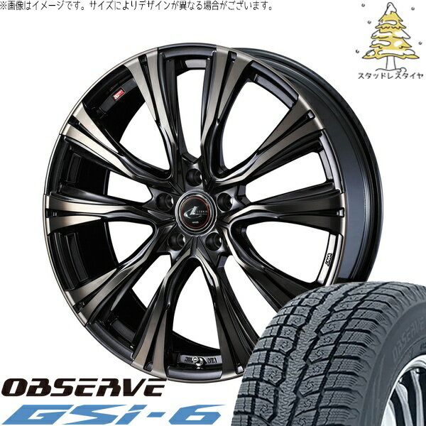 ZR-V エルグランド 225/55R18 サマータイヤ ホイール 4本セット 新品 | トーヨータイヤ (TOYO TIRE) オブザーブ Gsi-6 × ウェッズ (WEDS) レオニス VR パールブラックミラーカット/チタントップ 18インチ 7J +47 5穴114.3