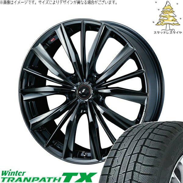デリカD5 アウトランダー 225/55R18 サマータイヤ ホイール 4本セット 新品 | トーヨータイヤ (TOYO TIRE) ウィンタートランパス TX × ウェッズ (WEDS) レオニス VX ブラックメタルコート1 18インチ 8J +42 5穴114.3
