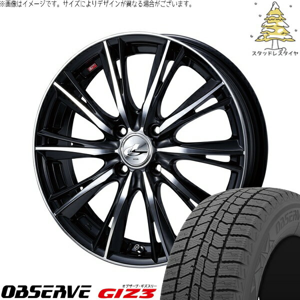 ハイゼットジャンボ 165/55R14 サマータイヤ ホイール 4本セット 新品 | トーヨータイヤ (TOYO TIRE) オブザーブ GIZ3 × ウェッズ (WEDS) レオニス WX ブラックミラーカット 14インチ 4.5J +45 4穴100