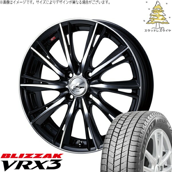 タント ムーブ ワゴンR ラパン 165/50R16 サマータイヤ ホイール 4本セット 新品 | ブリヂストン (BRIDGESTONE) ブリザック VRX3 × ウェッズ (WEDS) レオニス WX ブラックミラーカット 16インチ 5J +45 4穴100